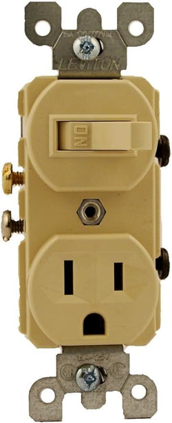 COMBO DEVICE TOGGLE & GROUNDED RECEPTACLE IVORY