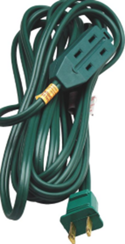 9FT, 16/2 HOUSEHOLD EXTENSION CORD GREEN
