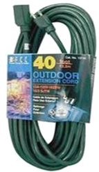 9' GREEN EXT. CORD W/ 3 OUTLET