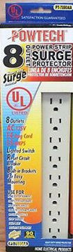 POWER STRIP 8-OUTLET SURGE, 1 1/2 FT CORD
