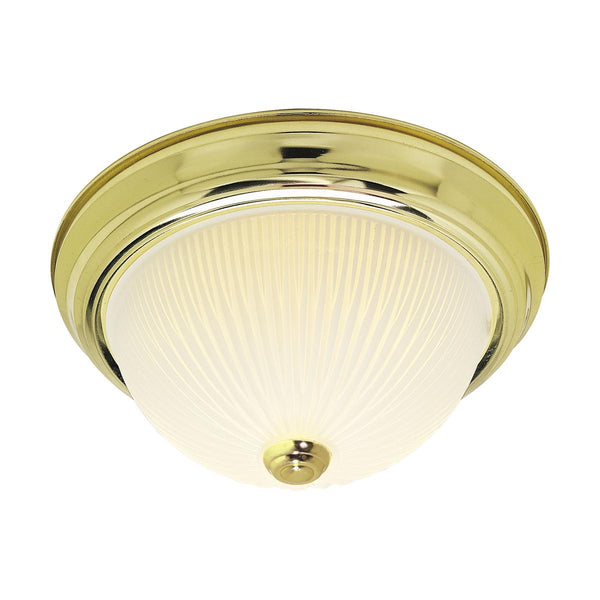 FROSTED RIB GLASS DOME BRASS 13'