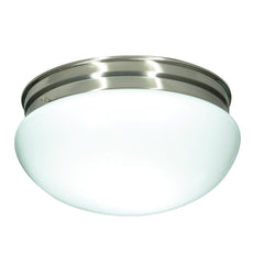 2-Lights 12' Close-To-Ceiling Flush Mount Ceiling Light with Large White Mushroom Glass