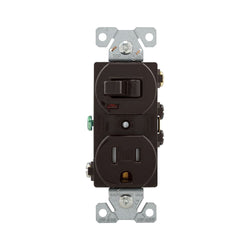 TAMPER RESISTANT COMBO SWITCH..& RECEPTACLE BROWN