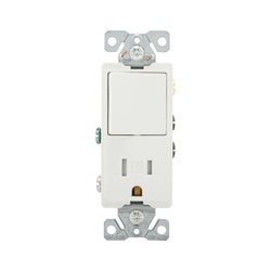 TAMPER RESISTANT DECORA COMBO DEVICE SWITCH & OUTLET WHITE