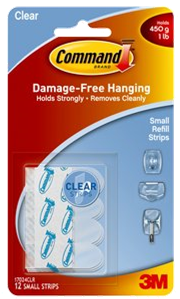 COMMAND CLEAR ASSORTED REFILL STRIPS 16 PK (8 SMALL, 4 MED, 4 LARGE)