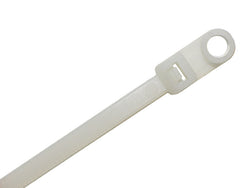 8" IVORY CABLE TIE w/MOUNTING HOLE PK/100