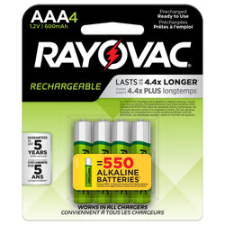 RAYOVAC RECHARGEABLE AAA-4