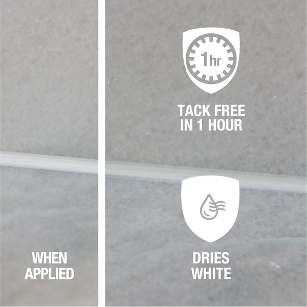 HB-25-605 Hercules® 6oz. White Plumbers Caulk™ Tube Display. Siliconized acrylic-latex plumbers caulk