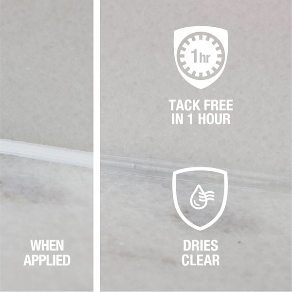 HB-25-620 Hercules® 5.5oz. Clear Plumbers Caulk™ Tube Display. Siliconized acrylic-latex plumbers caulk