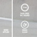 HB-30235 Oatey® 6oz. Tub-N-Tile Ultra Clear Sealant. Applies white and dries clear. Flexible butyl acrylate formula adheres to porous surfaces such as wood and masonry.