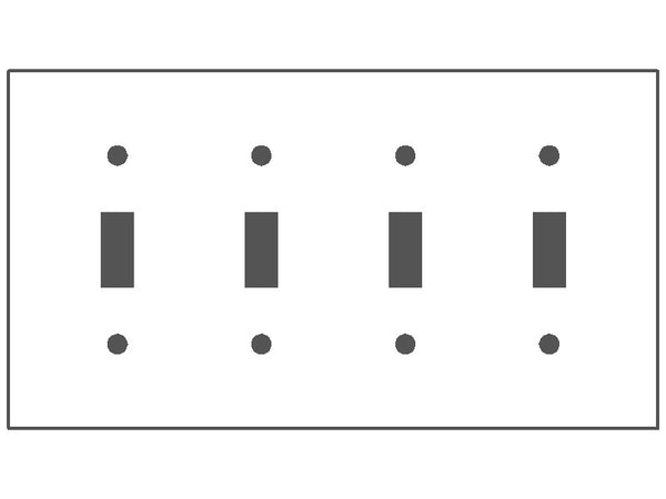 4GANG 4TOGGLE WHITE METAL WALLPLATE