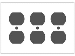 3GANG 3DUPLEX WHITE METAL WALLPLATE