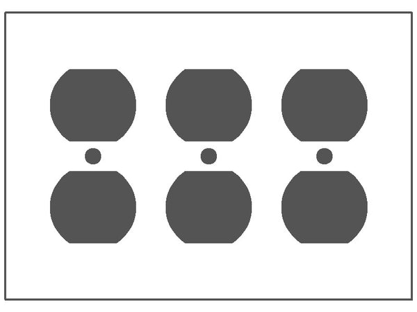 3GANG 3DUPLEX WHITE METAL WALLPLATE