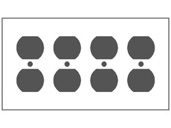 4GANG 4DUPLEX WHITE METAL WALLPLATE