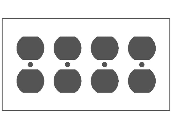 4GANG 4DUPLEX WHITE METAL WALLPLATE