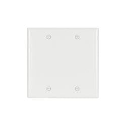 2GANG, 2BLANK, WHITE PLASTIC WALLPLATE