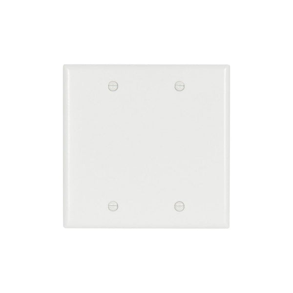 2GANG, 2BLANK, WHITE PLASTIC WALLPLATE