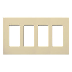 4GANG SCREWLESS 4DECORA WALLPLATE IVORY