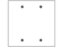 2GANG 2BLANK WHITE METAL WALLPLATE