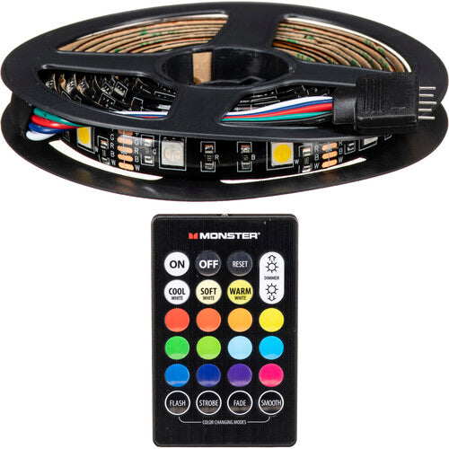 6.5 FT MULTI-COLOR AND MULTI-WHITE LED LIGHT STRIP, REMOTE CONTROL