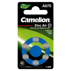CAMELION BRAND 1 CARD W 6 HEARING AID BATTERIES