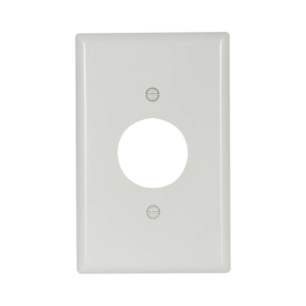 1GANG, 1RECEPTACLE, MIDI WHITE PLASTIC WALLPLATE