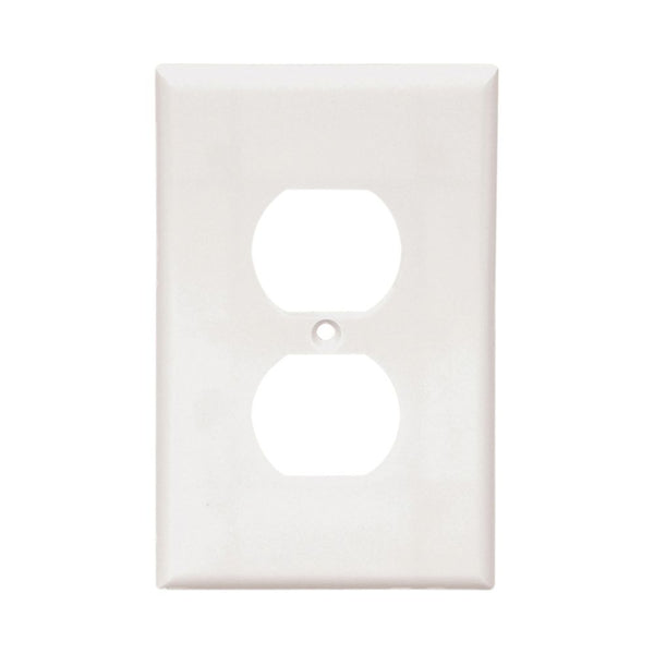 1GANG, 1DUPLEX, MIDI WHITE PLASTIC WALLPLATE