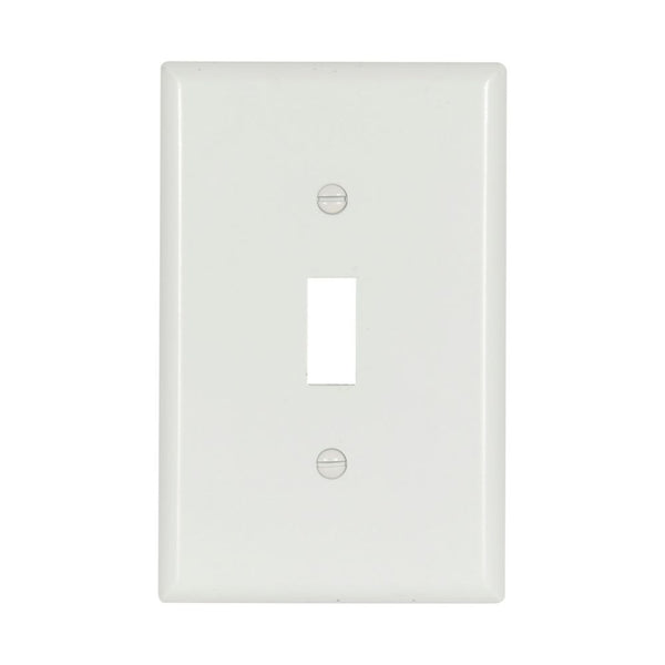 1GANG, 1TOGGLE, MIDI WHITE PLASTIC WALLPLATE