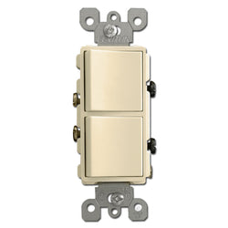 NAI BRAND DOUBLE ROCKER DECORA SWITCH 15A.IVORY =(L-5634-IV)