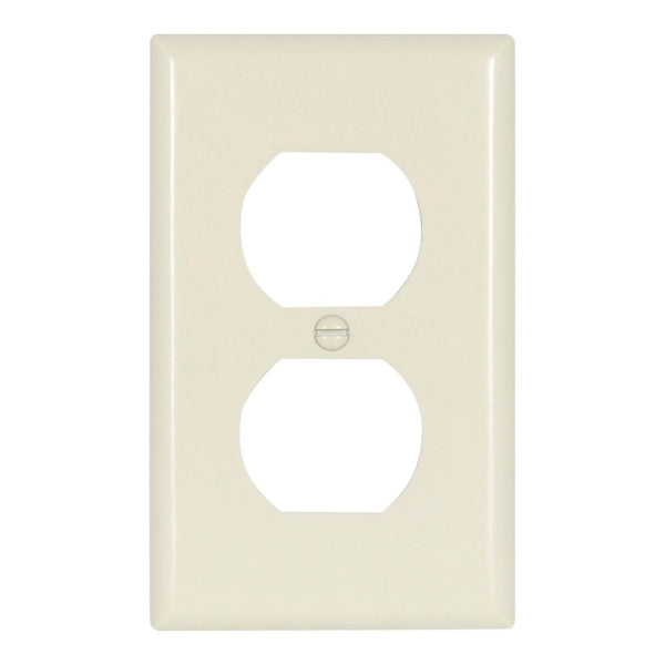 1GANG, 1DUPLEX, REC ALMOND PLASTIC WALLPLATE