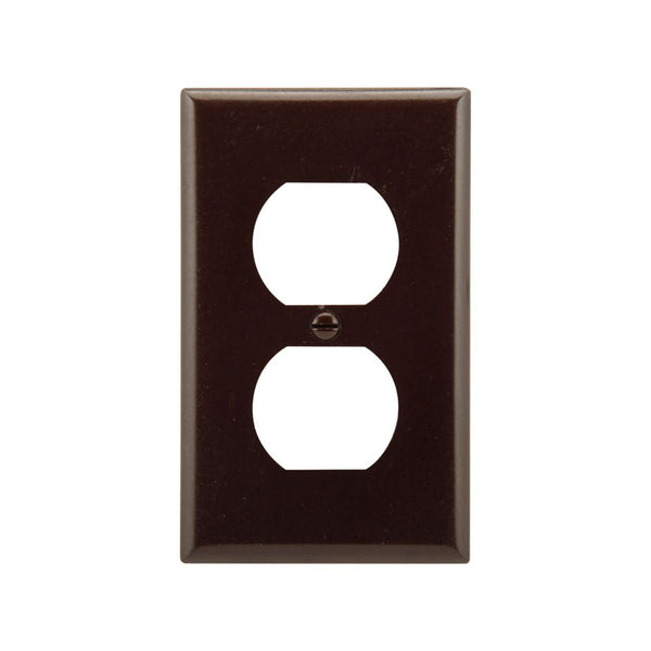 1GANG, 1DUPLEX, REC BROWN PLASTIC WALLPLATE