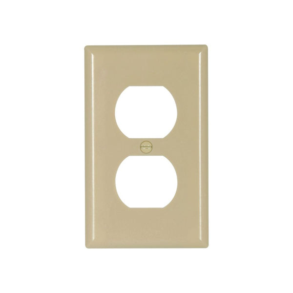 1GANG, 1DUPLEX, REC IVORY PLASTIC WALLPLATE