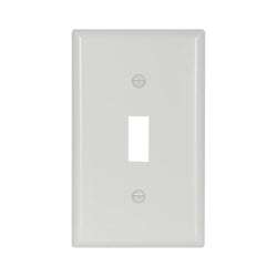 1GANG, 1TOGGLE, WHITE PLASTIC WALLPLATE