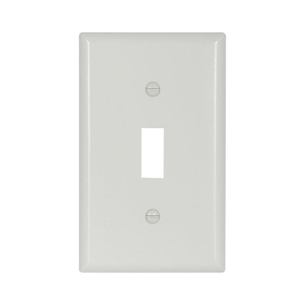 1GANG, 1TOGGLE, WHITE PLASTIC WALLPLATE