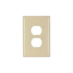 1GANG, 1DUPLEX, IVORY PLASTIC OVERSIZE THERMOSET WALLPLATE