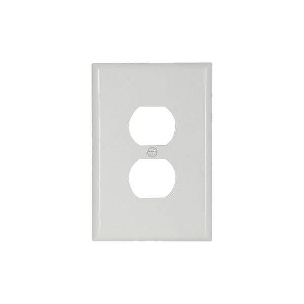 1GANG, 1DUPLEX, WHITE PLASTIC OVERSIZE THERMOSET WALLPLATE