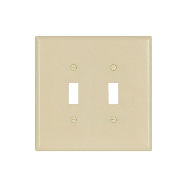 2GANG, 1TOGGLE, IVORY PLASTIC OVERSIZE THERMOSET WALLPLATE