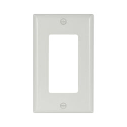 1GANG, 1DECORA, WHITE PLASTIC WALLPLATE