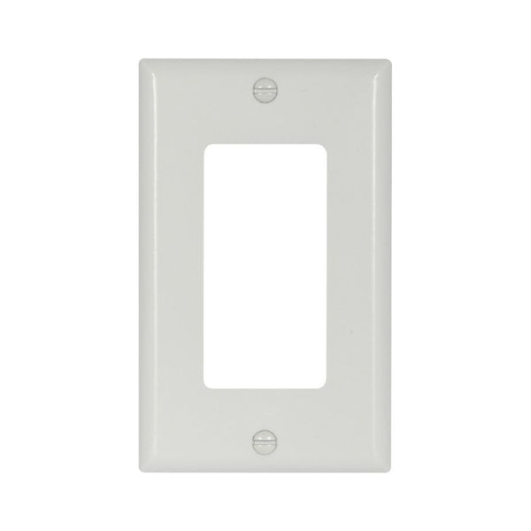 1GANG, 1DECORA, WHITE PLASTIC WALLPLATE