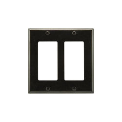 2GANG, 2DECORA, BLACK PLASTIC WALLPLATE