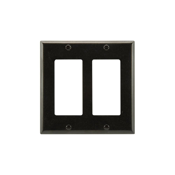 2GANG, 2DECORA, BLACK PLASTIC WALLPLATE