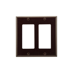 2GANG, 2DECORA, BROWN PLASTIC WALLPLATE