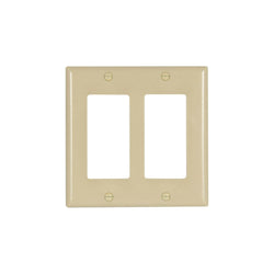 2GANG, 2DECORA, IVORY PLASTIC WALLPLATE