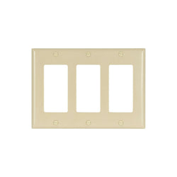 3GANG, 3DECORA, IVORY PLASTIC WALLPLATE