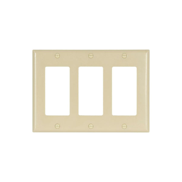 3GANG, 3DECORA, IVORY PLASTIC WALLPLATE