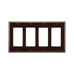 4GANG, 4DECORA, BROWN PLASTIC WALLPLATE