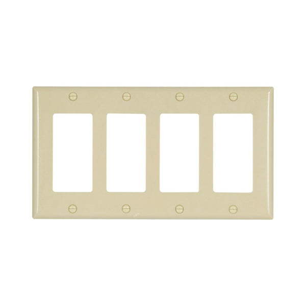 4GANG, 4DECORA, IVORY PLASTIC WALLPLATE