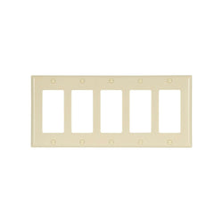 5GANG, 5DECORA, IVORY PLASTIC WALLPLATE