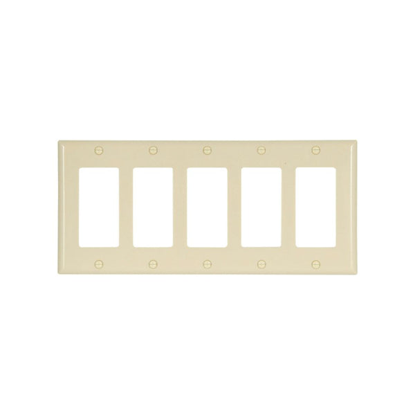 5GANG, 5DECORA, IVORY PLASTIC WALLPLATE