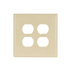 2GANG, 2DUPLEX, IVORY PLASTIC OVERSIZE WALLPLATE